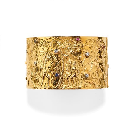 Bracciale con rubini, zaffiri e diamanti