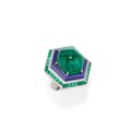 Importante anello con smeraldi, lapislazzuli e diamanti
