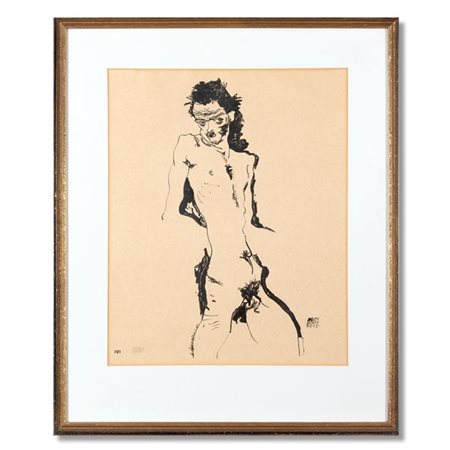 Egon Schiele "Male Nude (Self-Portrait) I
Männlicher Akt (Selbstbildnis) I" 1912
