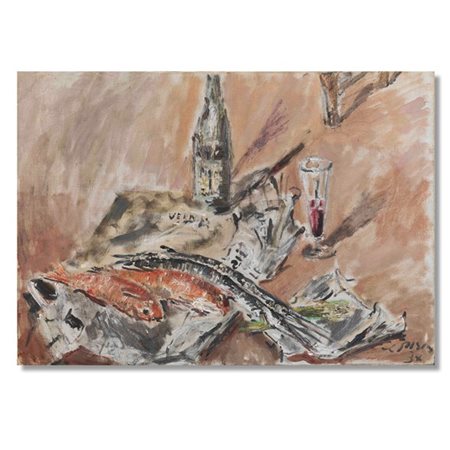 Filippo De Pisis "Natura morta con pesci" 1937
olio su tela
cm 65x91
Firmato e d