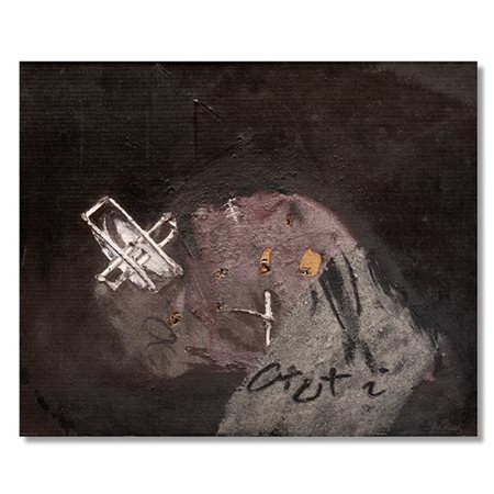 Antoni Tapies "Crani" 1977
acrilico, sabbia e tecnica mista su cartone
cm 55x69,