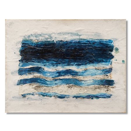 Jean Fautrier "Deep Blue" 1961
olio su carta applicata su tela
cm 50x65
Firmato
