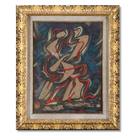 Andrè Masson "La valse" 1958
tempera, pastelli e sabbia su tela
cm 65x50
Firmato
