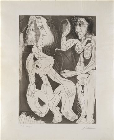 Pablo Picasso "Deux Femmes au Miroir, plate III from Sable Mouvant" 1965
acquati