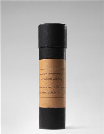 Piero Manzoni "Linea lunga metri 5,70" novembre 1959
inchiostro su carta, tubo d