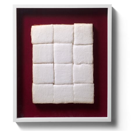 Piero Manzoni "Achrome" 1960 circa
cotone idrofilo a riquadri
cm 40x30

Provenie