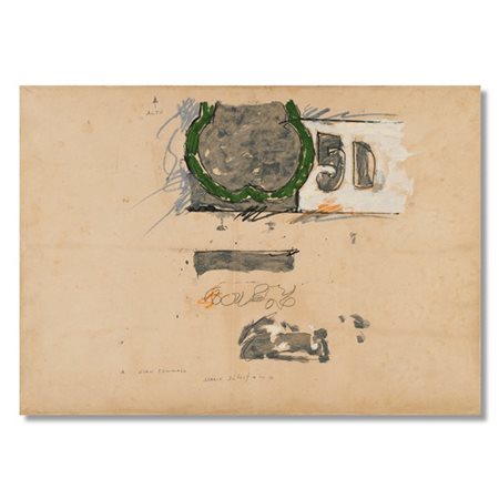 Mario Schifano "Particolare di esterno" 1962
smalto e tecnica mista su carta int