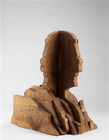 Mario Ceroli "Profilo" 
scultura in legno
cm 48x40x27,5
Firmata

Provenienza
Col