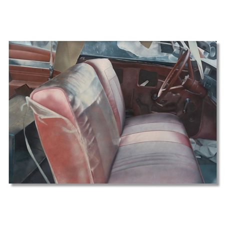 John Salt "Arrested Vehicle Silver Upholstery" 1970
olio su tela
cm 134,5x196

P