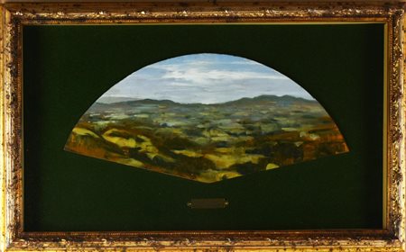 Maurizio Fulvio Tronconi PAESAGGIO olio su cartone, cm 15x33