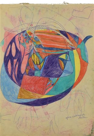 Dando OPERA INCOMPIUTA tecnica mista su copertina di album, cm 50,2x35,7...