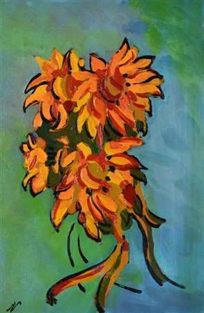 M. Venturini SENZA TITOLO olio su tela, cm 45x30 sigla sul retro: firma e...