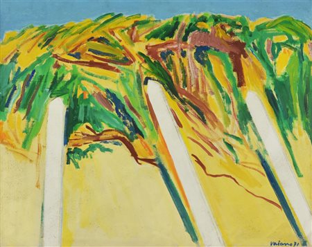 Roberto Vaiano ARBUSTI SULLA DUNA olio su tela, cm 40x50 firma e data sul...