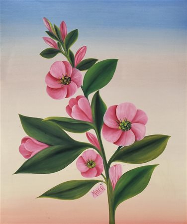 Midea RAMO DI CAMELIA olio su tela, cm 60x50 firma