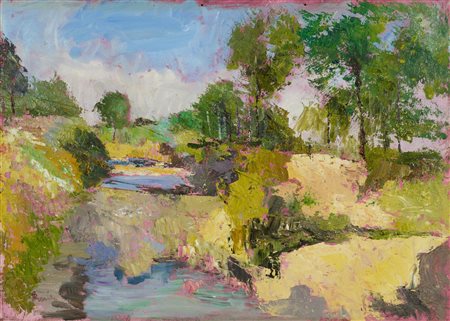 Ignoto PAESAGGIO olio su tela, cm 50x70 indistintamente firmato