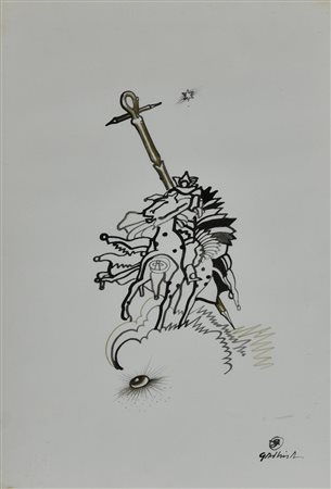 Guido De Bonis SENZA TITOLO china su carta, cm 34x23,5 firma