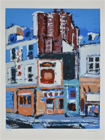 Orfeo Tamburi PARIGI litografia su carta Fabriano, cm 70x50; es. 81/150 firma