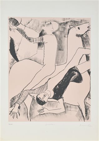 Bruno Paoli GIOCOLIERI litografia su carta, cm 70x50; es. 97/100 firma e titolo