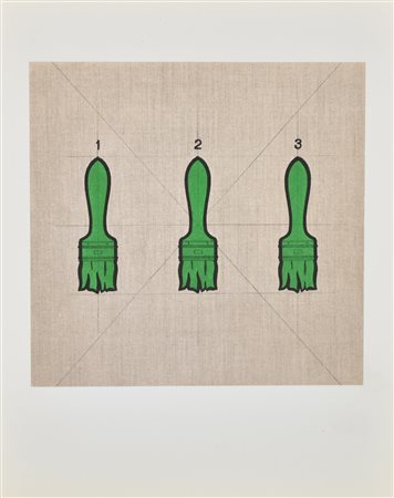 Tino Stefanoni I PENNELLI riproduzione fotolitografica su cartoncino, cm...