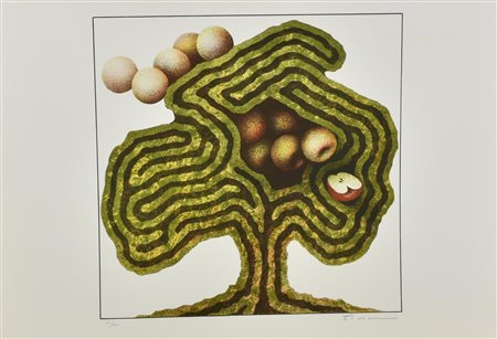 Vanni Viviani L'ALBEROBIRINTO litografia su carta, cm 50x70; es. 41/100 firma