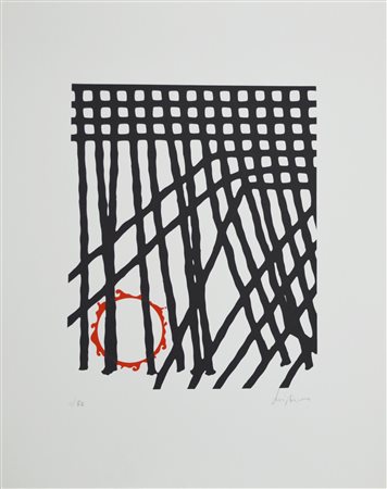 Lorenzo Piemonti COMPOSIZIONE litografia su carta, cm 49x39; es. 11/36 firma