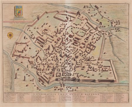 Lotto composto da due mappe urbane. Stampa calcografica di cui una con...
