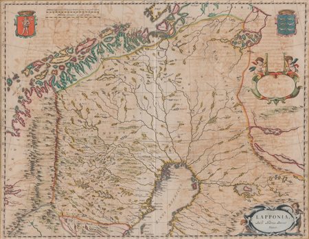 Lotto composto da due mappe. Stampa calcografica con interventi ad acquerello...