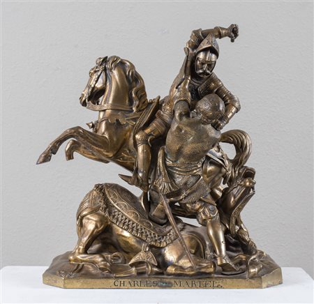 TEODORE GECHTER (1796 - 1844) "Il combattimento di Carlo Martello e Abdérame,...