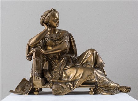 A. CARRIER "Allegoria della musica". Scultura in bronzo. Francia, metà del...