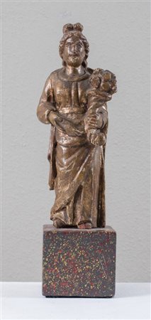 Scultura in legno dorato. Veneto, XVIII secolo. H. Cm 29.