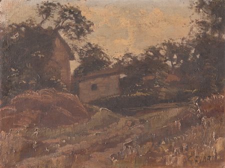 GIULIO FIORI “Controluce (dal vero)” Olio su tela. Cm 30,5x40,5. Opera...