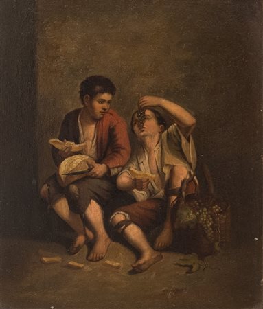 Maestro di fine XIX secolo - inizi del XX secolo. Da Murillo. "Due fanciulli...
