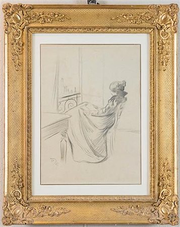 Pittore anonimo della fine del XIX secolo – inizi XX secolo. “Donna al...