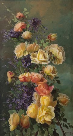 AGOSTINO ZUCCHINI (Fiesso di Budrio 1894 - Bologna 1972) "Fiori". Olio su...