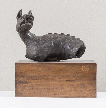 "Frammento di drago". Scultura in bronzo. Probabilmente del XVII secolo....
