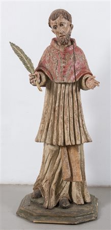 "Martire". Scultura lignea policroma. Nord Italia, fine del XVII - inizi...