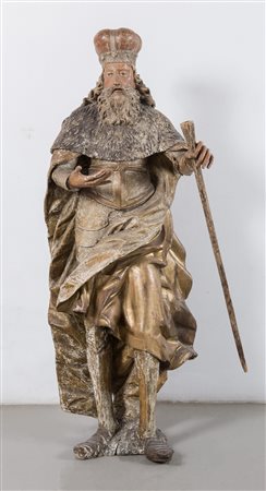 "Personaggio del vecchio testamento". Scultura lignea policroma. Metà del...