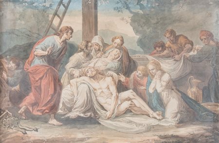 Maestro emiliano della fine del XVIII secolo. "Deposizione". China e...