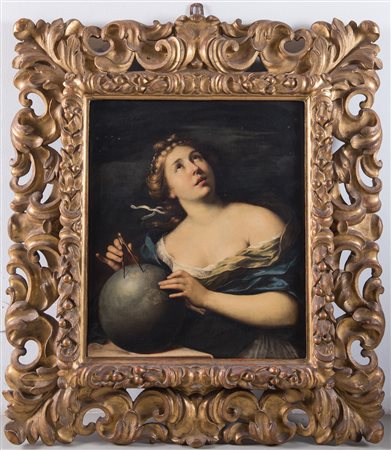 Maestro romano del XVIII secolo "Astronomia". Olio su tela. Cm 76,5x63,5....