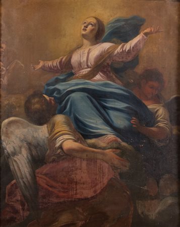 Maestro del XVII secolo. “Assunta”. Olio su tela. Cm 120x94.