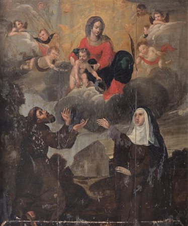 Maestro fiammingo degli inizi del XVII secolo “Madonna in gloria con san...