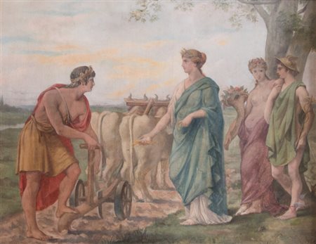 Maestro della fine del XIX secolo - inizi del XX secolo. "Scena neoclassica...