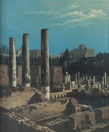 Pittore anonimo della fine del XIX secolo - inizi del XX secolo "Tempio di...