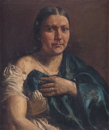 ANTONIO MANCINI (1852-1930) "Ritratto di gitana". Olio su tela. Cm 59,5x49,5....