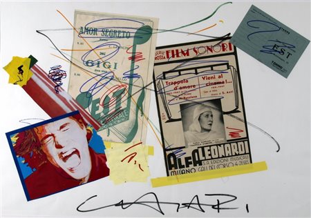 CHIARI GIUSEPPE (Firenze 1926 - Firenze 2007) "Senza titolo" Tecnica mista e...