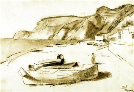 LABO' SAVINIO (Milano 1899 - Milano 1976) "Bagnara calabra" Carboncino su...