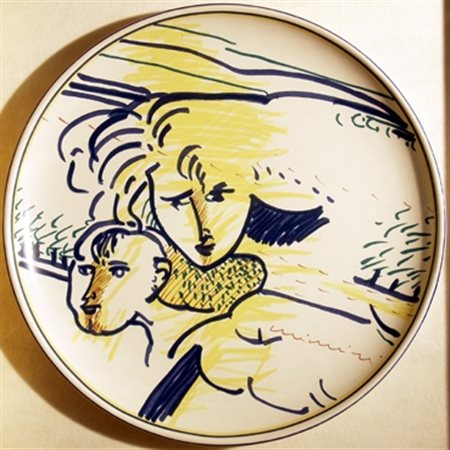 BRINDISI REMO (Roma 1918 - Lido di Spina 1996) "Maternità" Ceramica con...