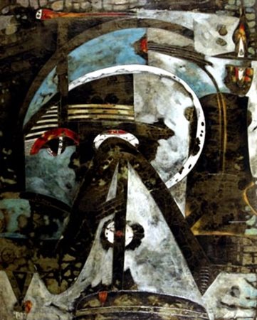 DOVA GIANNI (Roma 1925 - Pisa 1991) "Luci nel bosco" 1962 Olio su tela cm. H:...