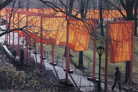 CHRISTO (Gabrovo 1935) "Senza titolo" Poster cm. H: 64.00 L: 96.00 Firma in...