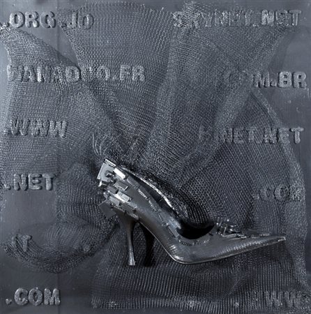 NURA O'LARA (Beirut 1972) "Mixed media on wooden panel" 2010 Tecnica mista su...